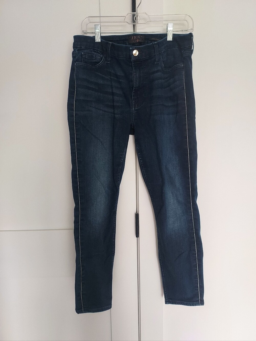 JEN 7 Dark Denim Ankle Skinny Jeans Size 10